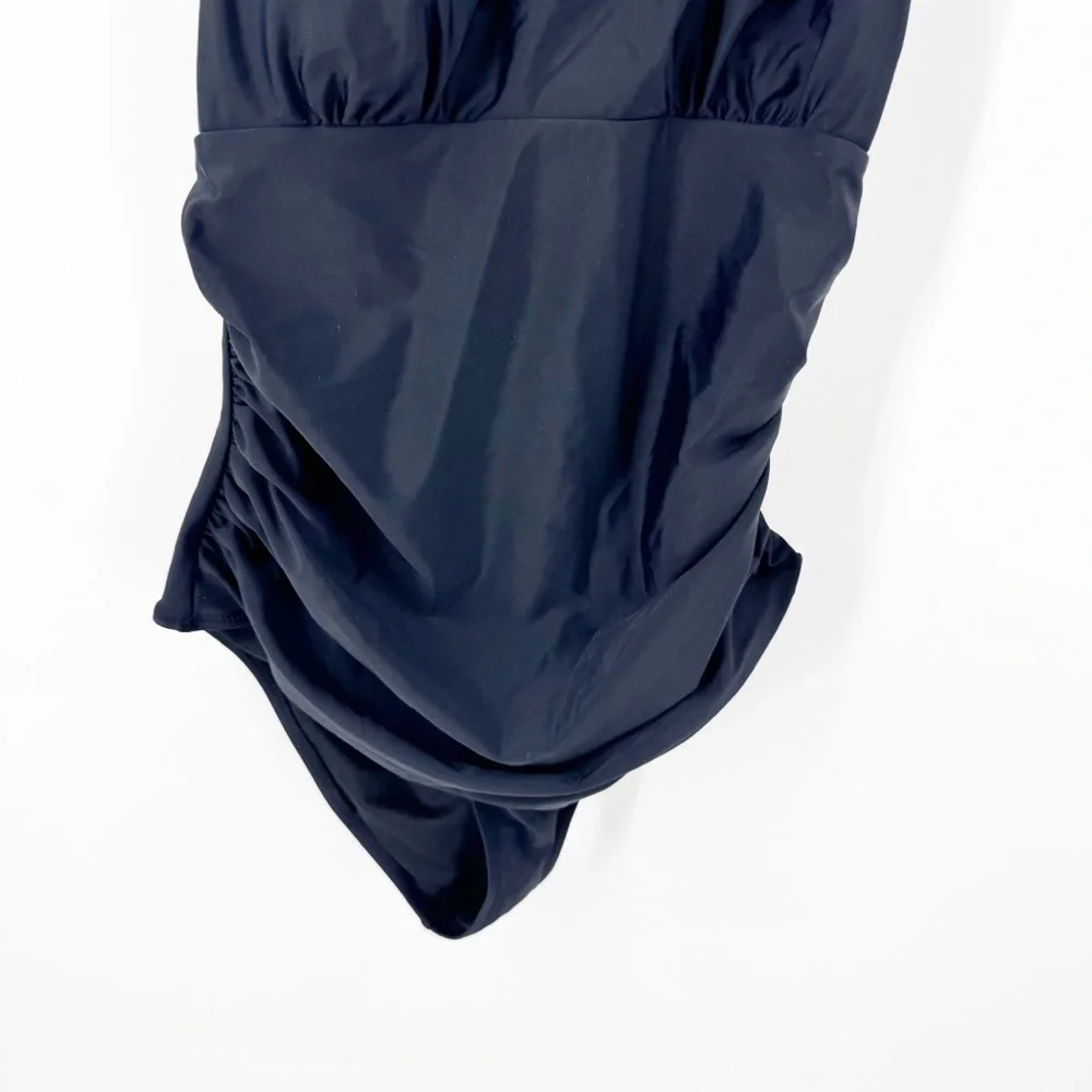 ✅ NWT Cupshe Elegant‎ Black Swimsuit WITH CUTOUTS AT NECKLINE SIZE LARGE